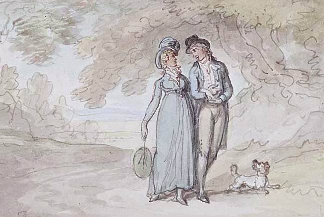 Couple And Dog by Thomas Rowlandson, 1790